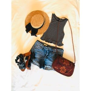 Forever21 Striped crop top